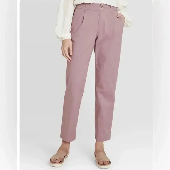 Womens High Rise Straight Leg Ankle Pants Lilac Size 10A New Day NWT - Picture 1 of 12